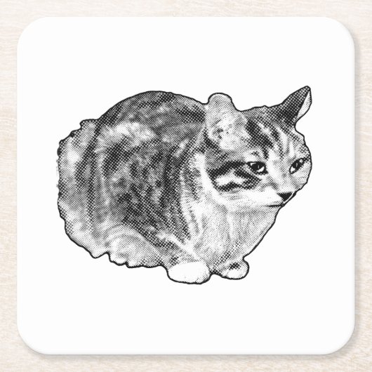 Tiny Gallery: 冬のドット柄のパン スクエアペーパーコースター (正面)