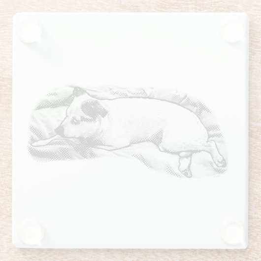 Tiny Gallery: Bedtime Terrier Dots ガラスコースター (裏面)