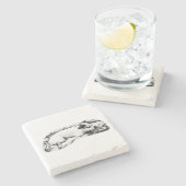 Tiny Gallery: Bedtime Terrier Dots ストーンコースター (横)