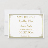 Tiny Gatsby Gold Art Deco Save The Date Card セーブザデート (裏面)