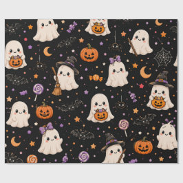 Tiny Ghost Halloween | かわいいおばけのハロウィン柄 ラッピングペーパー