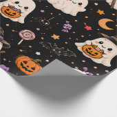 Tiny Ghost Halloween | かわいいおばけのハロウィン柄 ラッピングペーパー (角)