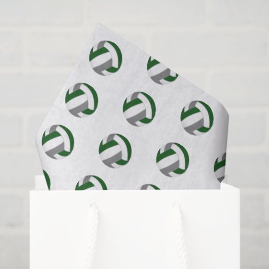 tiny green gray volleyballs pattern 薄葉紙 (ギフトバッグ)