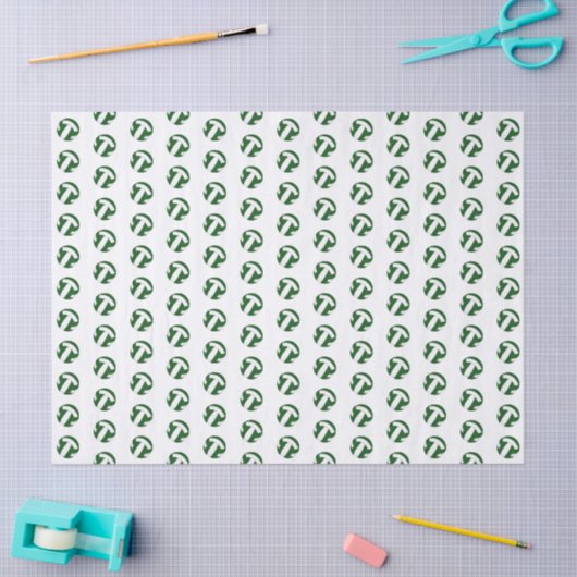 tiny green white volleyballs pattern 薄葉紙 (クラフト)