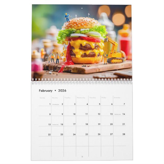 Tiny Grill Masters – 2026 Miniature BBQ Calendar カレンダー (2月 2026)