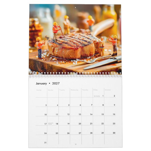Tiny Grill Masters – 2026 Miniature BBQ Calendar カレンダー (1月 2027)