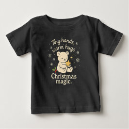 Tiny Hands, Warm Hugs, Christmas Magic Baby T-Shir ベビーTシャツ