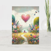 Tiny Happy Moments Birthday Card Whimsical flowers カード (裏面)