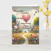 Tiny Happy Moments Birthday Card, Whimsical Garden カード (黄色い花)