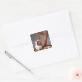 Tiny Harpist Guinea Pig – Artistic Sticker スクエアシール (封筒)