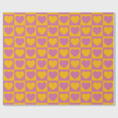 Tiny hearts chess grid seamless pattern. Cute litt ラッピングペーパー (フラット)
