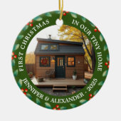 Tiny Homeでの最初のクリスマス ハウス 写真 セラミックオーナメント (正面)
