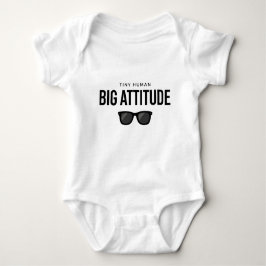 Tiny Human Big Attitude Funny Baby Shirt ベビーボディスーツ