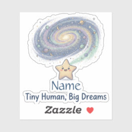 Tiny Human Big Dreams かわいい名前入り シール