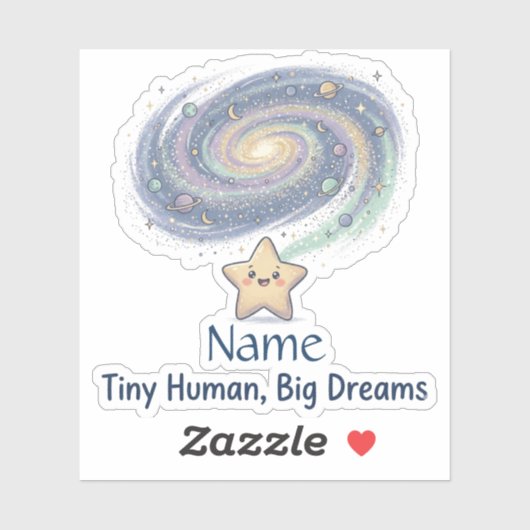 Tiny Human Big Dreams かわいい名前入り  シール (シート)