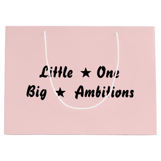 Tiny Human Giant Dreams Pink Design ラージペーパーバッグ (正面)