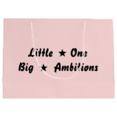 Tiny Human Giant Dreams Pink Design ラージペーパーバッグ (裏面)