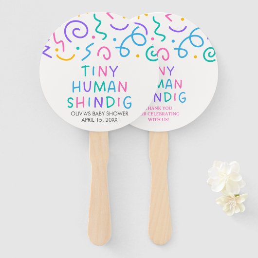 Tiny Human Shindig ベビーシャワー ハンドファン (正面&裏面)