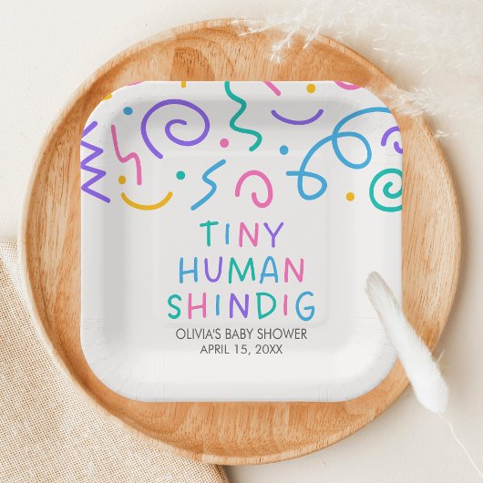 Tiny Human Shindig ベビーシャワー ペーパープレート