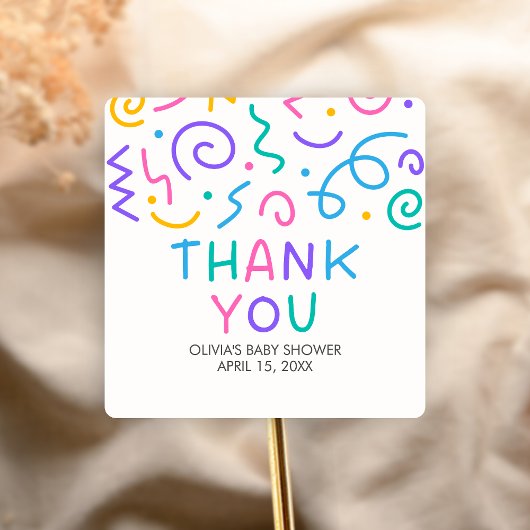 Tiny Human Shindig Baby Shower スクエアシール