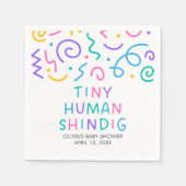 Tiny Human Shindig Baby Shower スタンダードカクテルナプキン (正面)