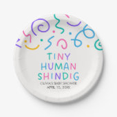 Tiny Human Shindig Baby Shower ペーパープレート (正面)