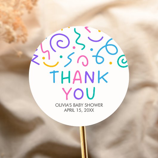 Tiny Human Shindig Baby Shower ラウンドシール