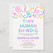 Tiny Human Shindig Baby Shower 招待状 (正面)