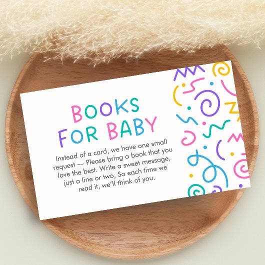 Tiny Human Shindig Baby Shower Books for Baby エンクロージャーカード
