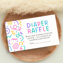 Tiny Human Shindig Baby Shower Diaper Raffle エンクロージャーカード