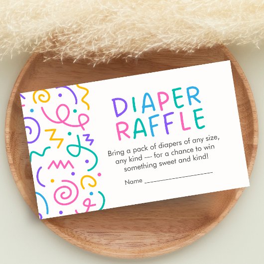 Tiny Human Shindig Baby Shower Diaper Raffle エンクロージャーカード