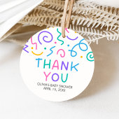 Tiny Human Shindig Baby Shower Round フェイバータグ