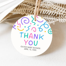 Tiny Human Shindig Baby Shower Round フェイバータグ