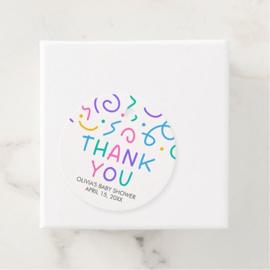 Tiny Human Shindig Baby Shower Round フェイバータグ (インサイチュ)