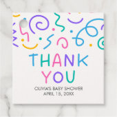 Tiny Human Shindig Baby Shower Square フェイバータグ (正面)