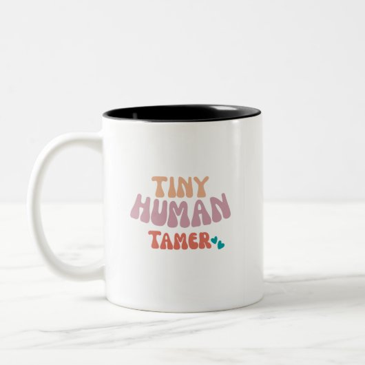 Tiny Human Tamer - コーヒーマグ ツートーンマグカップ (左)