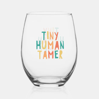 Tiny Human Tamer ワイングラス 面白い先生へのギフト ステムなしワイングラス