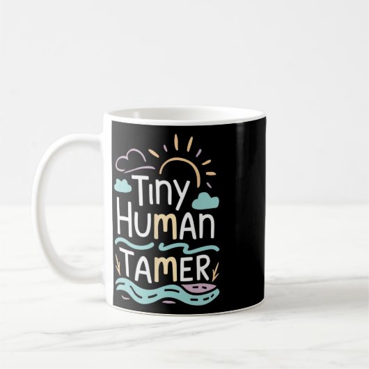 Tiny Human Tamer Back To School Elementary Teacher コーヒーマグカップ (左)