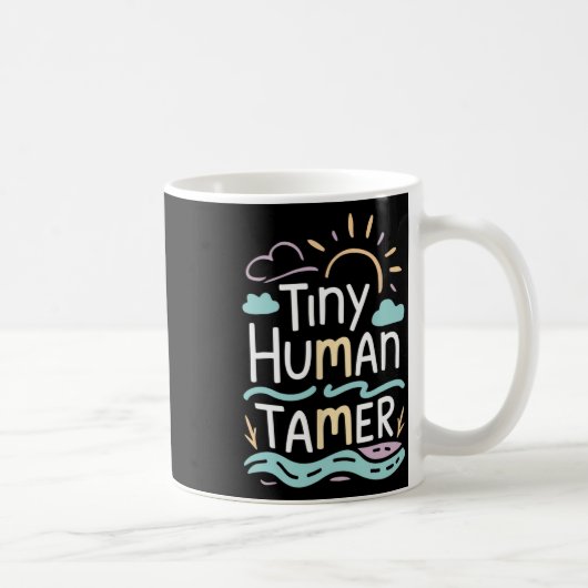 Tiny Human Tamer Back To School Elementary Teacher コーヒーマグカップ (右)