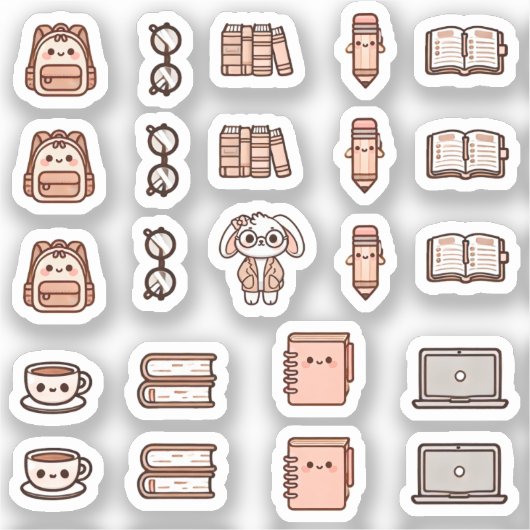 Tiny latte study time シール (正面)