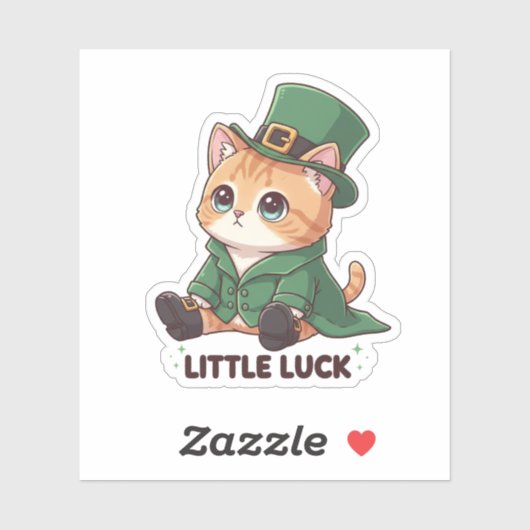 Tiny Leprechaun Kitten Cute Kawaii St Patrick  シール (シート)