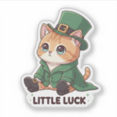 Tiny Leprechaun Kitten Cute Kawaii St Patrick  シール (正面)