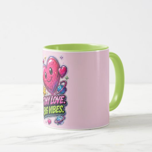 Tiny Love Big Vibes マグカップ 💖✨ (正面右)