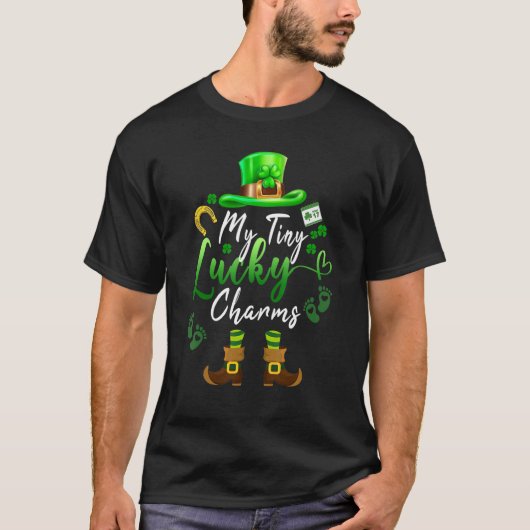 Tiny Lucky Charms Shamrock Irish Mom St patricks d Tシャツ (正面)