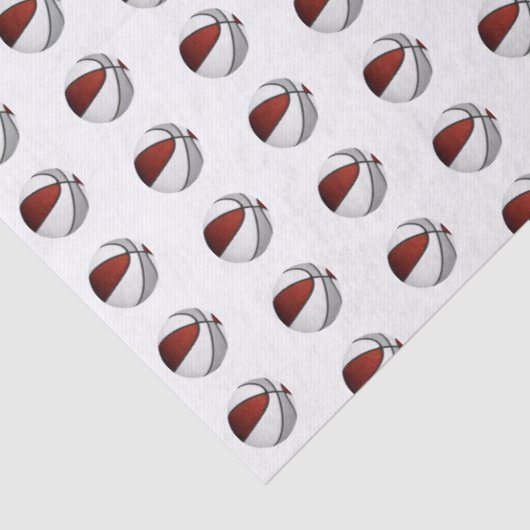 tiny maroon gray basketballs pattern 薄葉紙 (詳細)