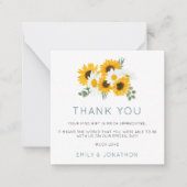 TINY MINI SIZE Sunflowers写真結婚s Thank You ノートカード (正面)