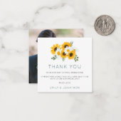 TINY MINI SIZE Sunflowers写真結婚s Thank You ノートカード (正面/裏面インサイチュ)