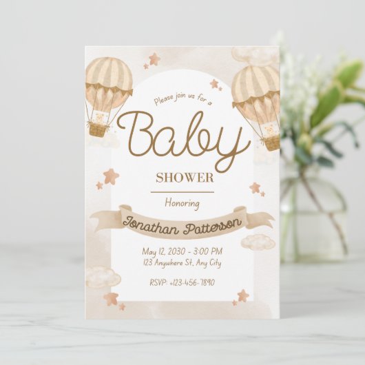 Tiny Moments Big Love Baby Shower 招待状 (スタンド正面)