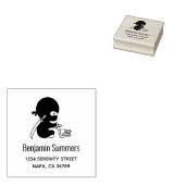 Tiny Ninja Folding Origami Star Address ラバースタンプ (押印)