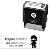Tiny Ninja Holding Throwing Star Address セルフインキングスタンプ (インサイチュ)